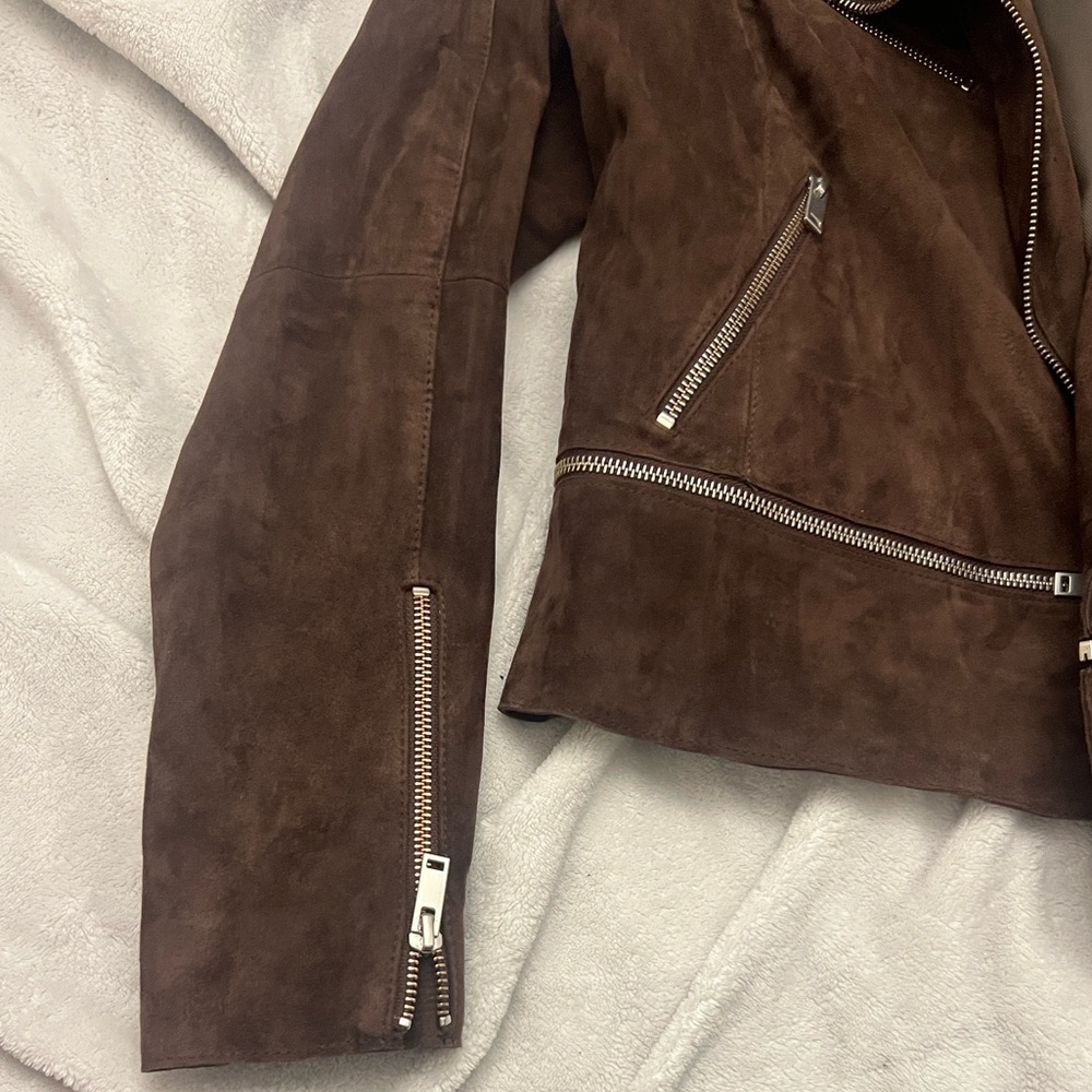 Chic Dark Brown Leather Jacket - image 7